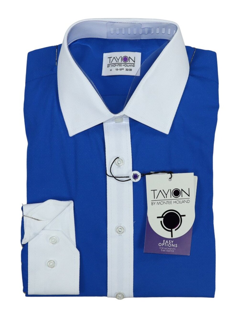 Tayion by Montee Holland Slim Fit Lightly Textured Men's Button Down Shirt NWT
